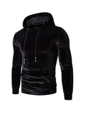 Men's Velvet Solid Color Pullover Hoodie Sweatshirts