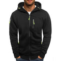Men's Fleece Solid Color Hoodie Zip Front Hooded Sweatshirt