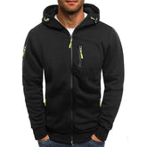 Men's Fleece Solid Color Hoodie Zip Front Hooded Sweatshirt