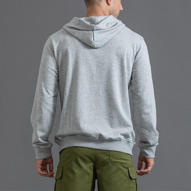Men's Solid Color Sportswear Casual Thin Button Hooded Sweatshirt