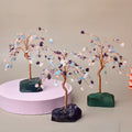 Natural Crystal Stone Base Three-color Fortune Tree