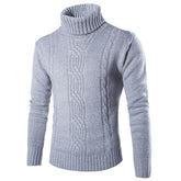Men's Pullover Turtleneck Cable Basic Knit Sweater