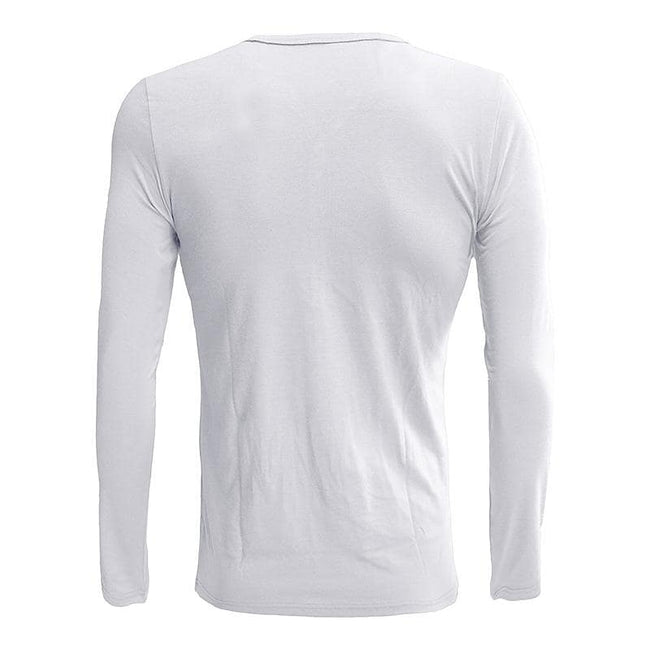 Men's Solid Color Henley Collar Long Sleeve T-Shirt