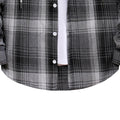 Men's Long Sleeve Check Hooded Casual Shirt Yellow Navy Blue Gray