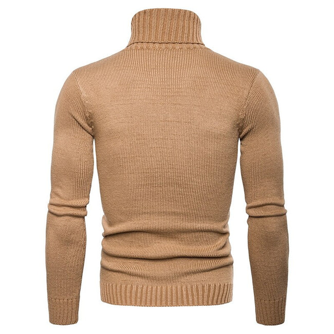 Men's Pullover Turtleneck Cable Basic Knit Sweater
