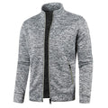 Men's Stand Collar Cardigan Long Sleeve Thin Fleece Sweater