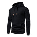 Men's Jacquard Small Check Solid Color Pullover Hoodie Sweatshirts