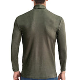 Men's Vintage Turtleneck Solid Color Long Sleeve Knitted T-shirt