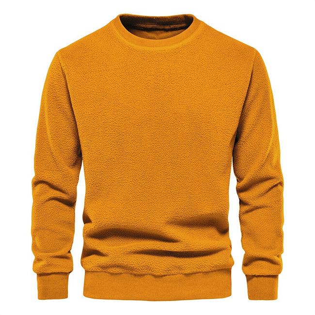 Men's Fleece Solid Color Pullover Sweatshirt