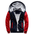 Men's Fleece Solid Color Hoodie Zip Front Hooded Sweatshirt