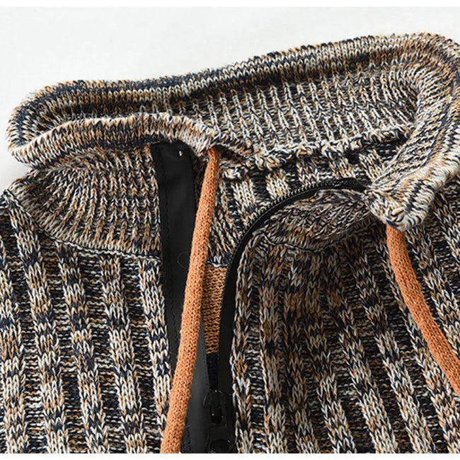 Men's Melange Half Zip Kangaroo Pocket Sweater