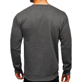 Men's Pullover Solid Color Fleece Crew Neck Sweatshirts