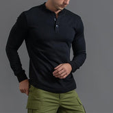 Men's Henry Collar Solid Color Casual Sportswear Sweatshirt