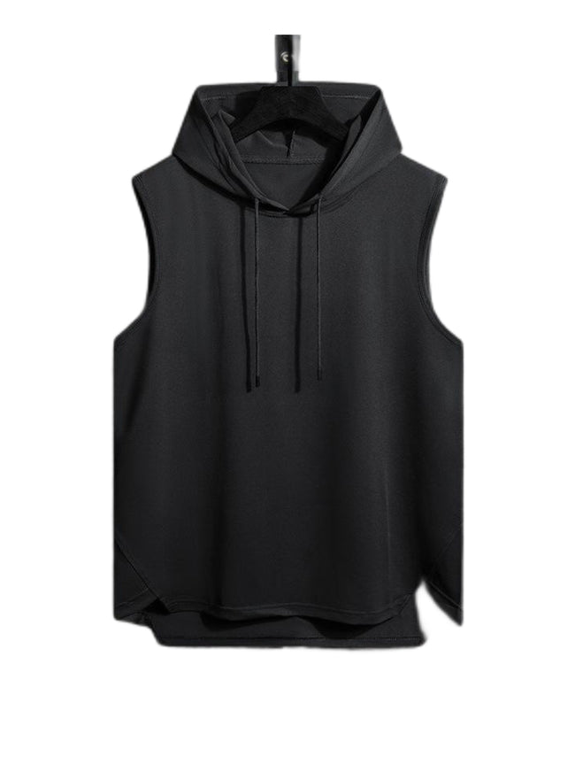 Ryan Drawstring Hooded High Low Hem Tank Top
