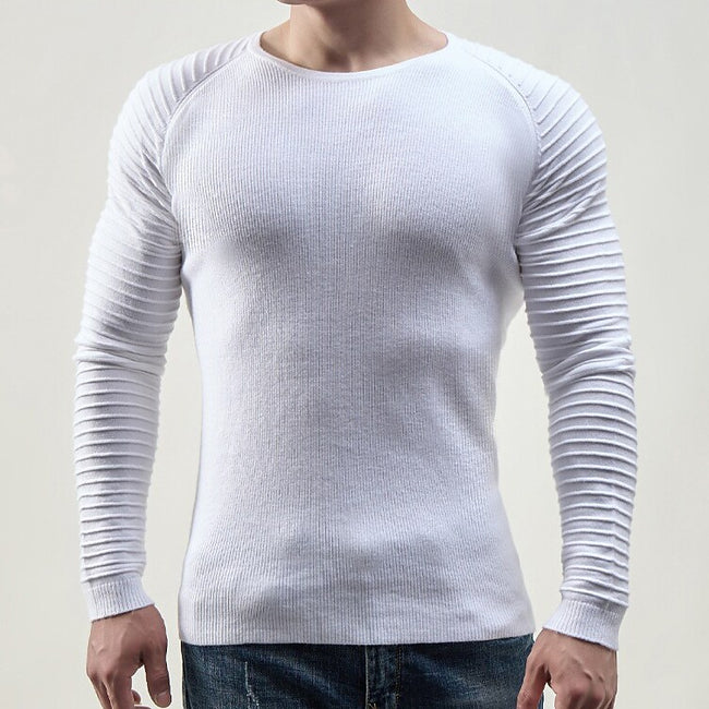 Men's Fashion Casual Crew Neck Raglan Sleeves Sweater
