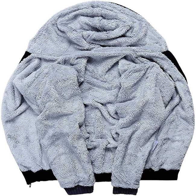 Men's Fleece Solid Color Hoodie Zip Front Hooded Sweatshirt