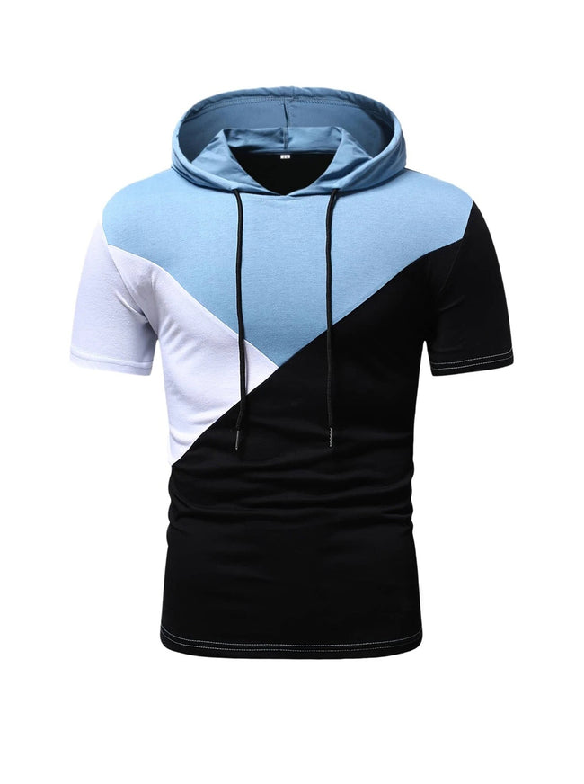 Mullins Color Block Patched Drawstring Hooded Tee