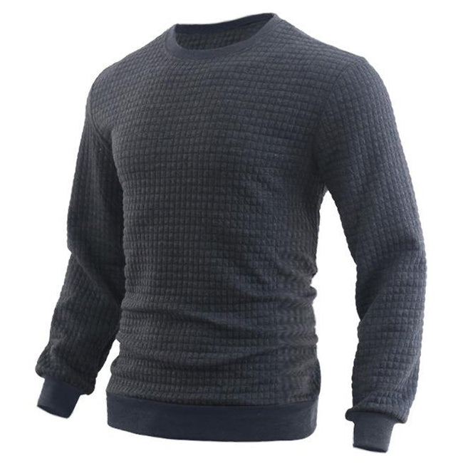 Men's Jacquard Small Check Pullover Sweatershirt