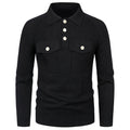 Men's Lapel Pocket Vintage Style Raglan Sleeve Slim Fit Knit Sweater