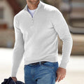 Men's Pullover Knit Solid Color Stand Collar Half Zipper Sweater