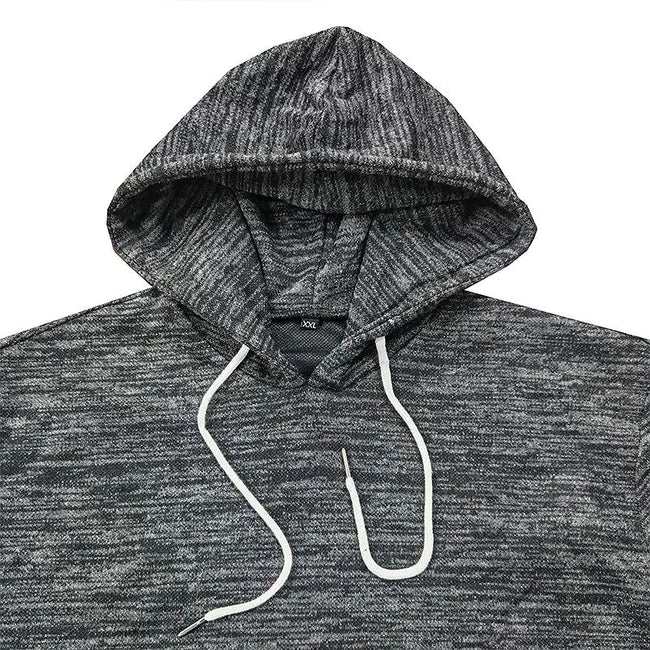 Men's Patchwork Slub Yarn Hooded Long-sleeve T-shirt