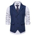 Men's Vintage Lapel Herringbone Tweed Suit Vest
