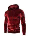 Men's Velvet Solid Color Pullover Hoodie Sweatshirts