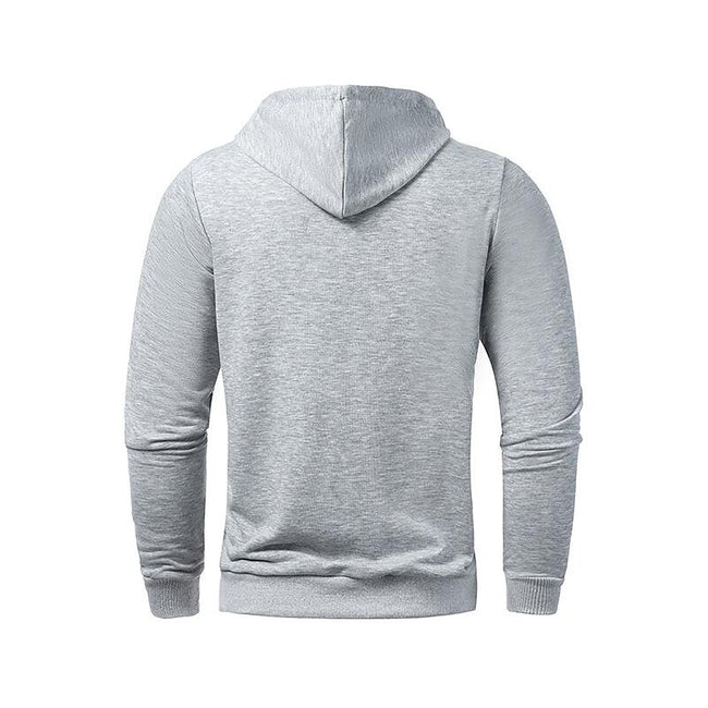 Men's Half Zip Pocket Solid Color Casual Sports Drawstring Hoodie