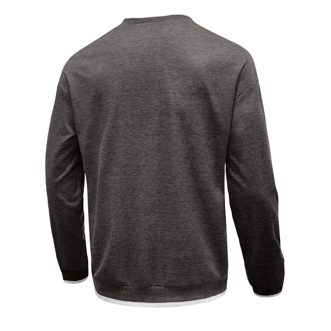 Men's Pullover Solid Color Patchwork Crew Neck Sweatshirts