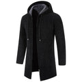 Men's Mid Length Fleece Padded Zipper Hooded Cardigan