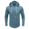 Men's Patchwork Slub Yarn Hooded Long-sleeve T-shirt