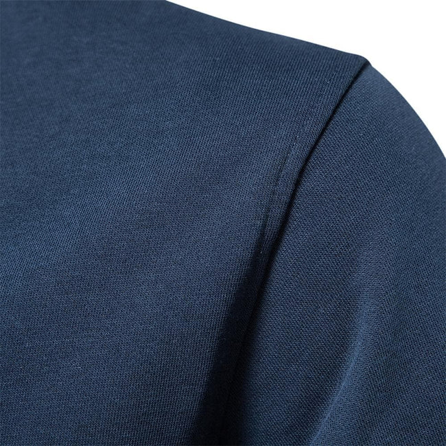 Men's Baseball Collar Solid French Terry Zip Sweater Jacket