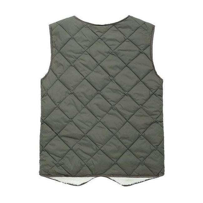 Men's Solid Color Quilted Fleece Lined Lightweight Gilet