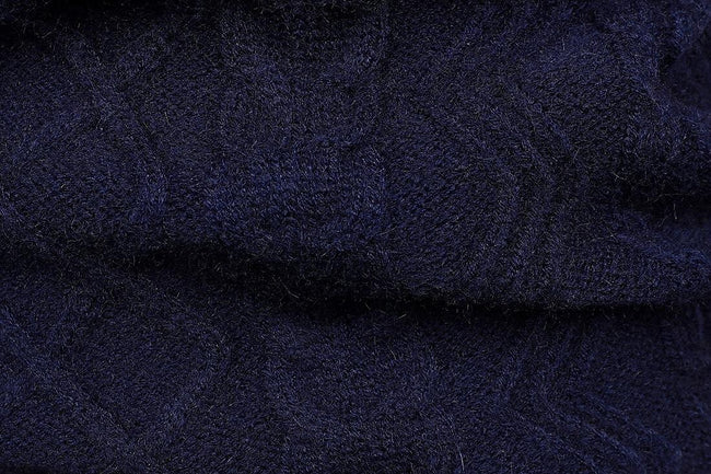 Men's Shawl Collar Cable Casual Slim Fit Long Sleeve Sweater