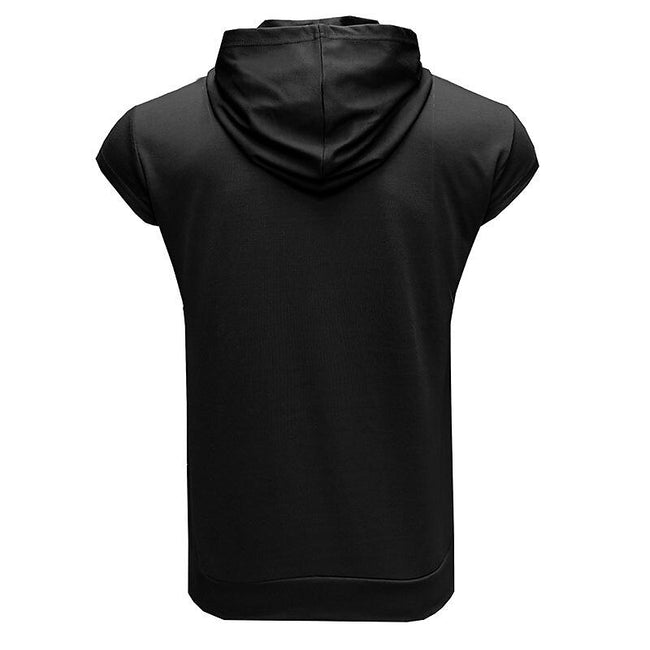 Men's Solid Color Casual Zipper Sports  Hoodie Tank Top