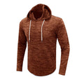 Men's Patchwork Slub Yarn Hooded Long-sleeve T-shirt
