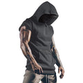 Men's Solid Color Casual Zipper Sports  Hoodie Tank Top