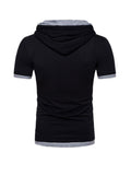 Vincent Solid Color Fake Two-piece Short-sleeved Hooded T-shirt