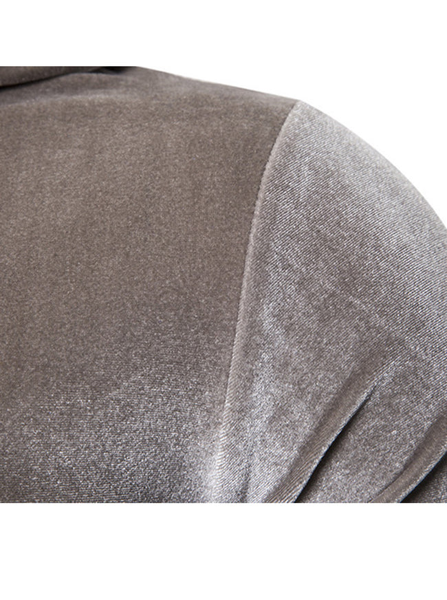 Men's Velvet Solid Color Pullover Hoodie Sweatshirts