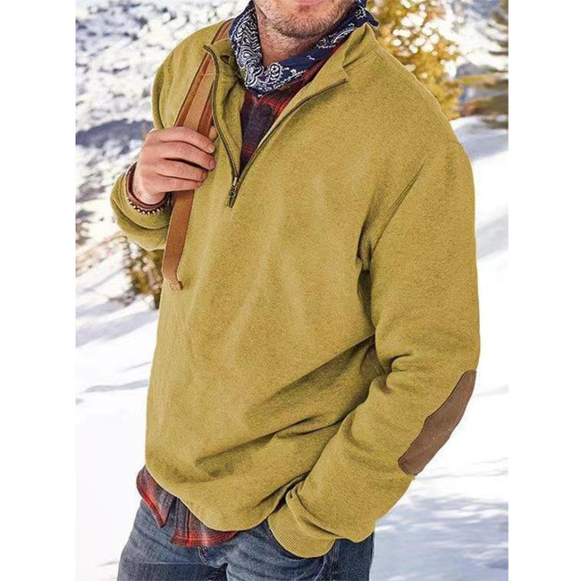 Men's Outdoor Half Zip Long Sleeve Stand Collar Sweatshirt