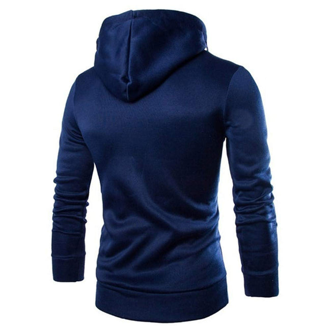 Men's Stand Collar Solid Color Zip Hoodies Sweatshirts