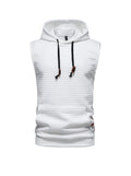 Men's Jacquard Small Check Pullover Hoodie Vest