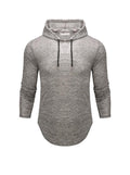 Men's Slub Yarn Hooded Long-sleeve T-shirt