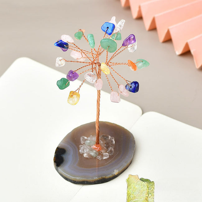 Natural Agate Slice Fortune Tree