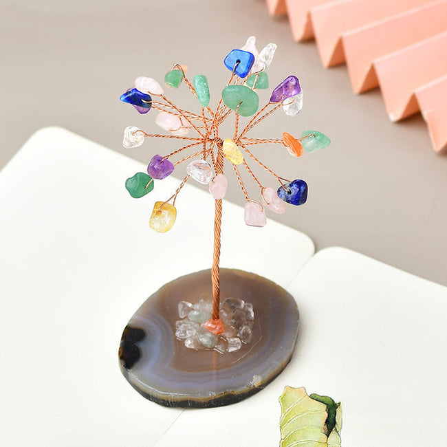 Natural Agate Slice Fortune Tree