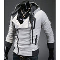 Men's Contrast Solid Color Zipper-up Hooded Jacket Active Hip Hop