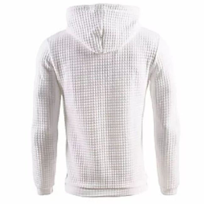 Men's Jacquard Small Check Pullover Basic Hoodie Sweatshirt