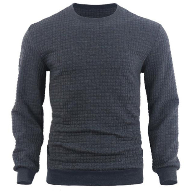 Men's Jacquard Small Check Pullover Sweatershirt