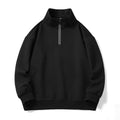 Men's Jacquard Drop Shoulder Half-zip Long Sleeve Sweatshirt