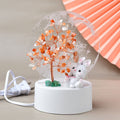 Natural Crystal Small Table Lamp Fortune Tree